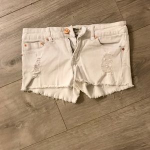 White Jean Shorts